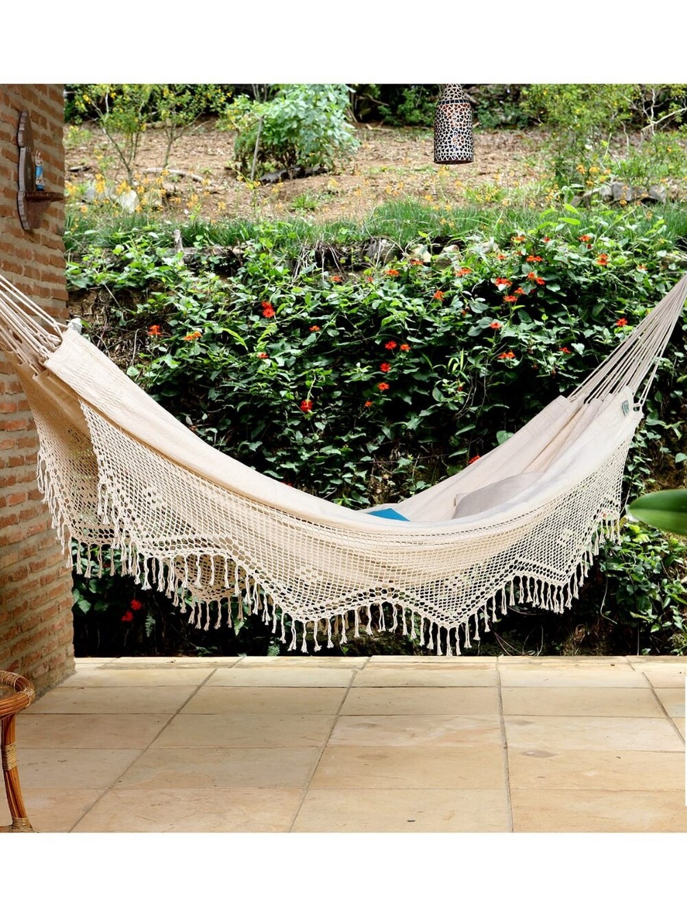 XL Cream Macramé Fringe Boho Hammock - Boutique Home
